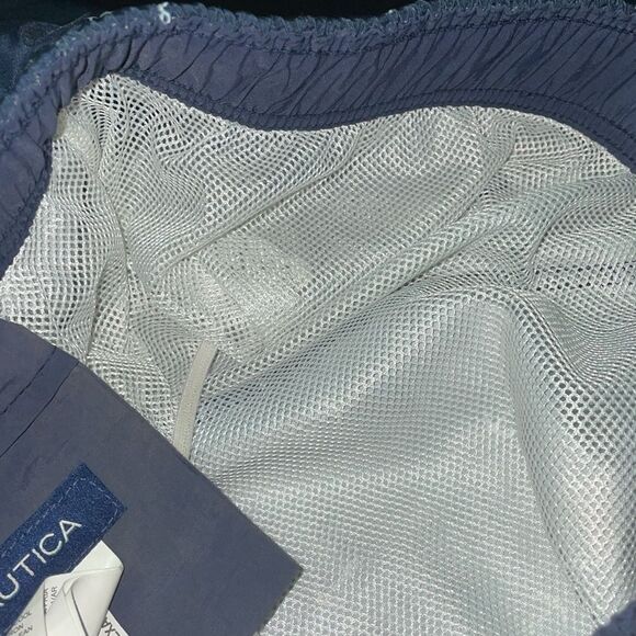 Nautica Men's Quick-Dry white Anchor Print Swim Trunks swimming shorts pockets - Picture 7 of 9